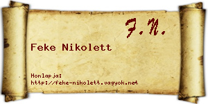 Feke Nikolett névjegykártya